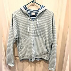 Columbia Full Zip Melody Spring‎ Striped High-low Hoodie Size XL